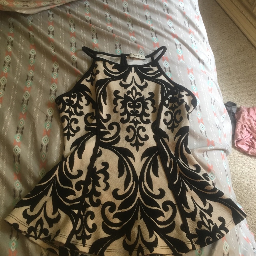 black and white/cream color shirt